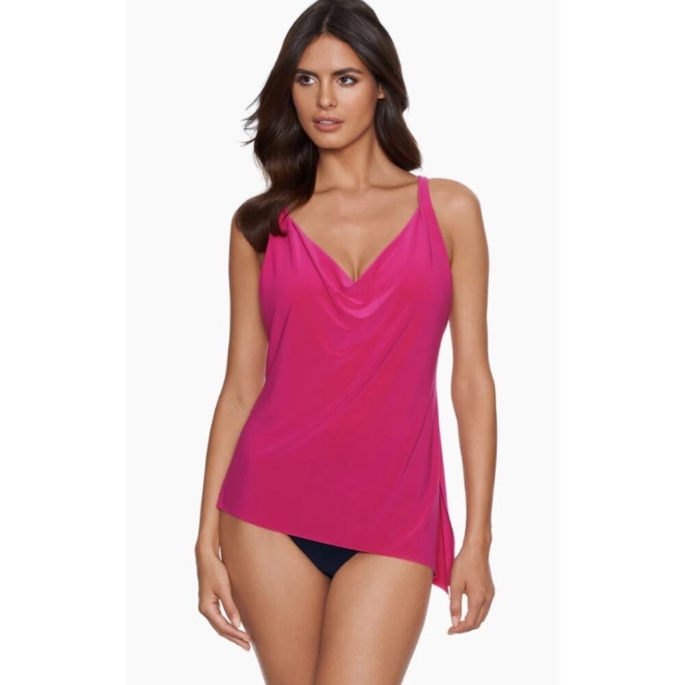 8 Magicsuit Swimsuit Size 8 Ruby Pink Tankini V Neck Top Summer Vacation